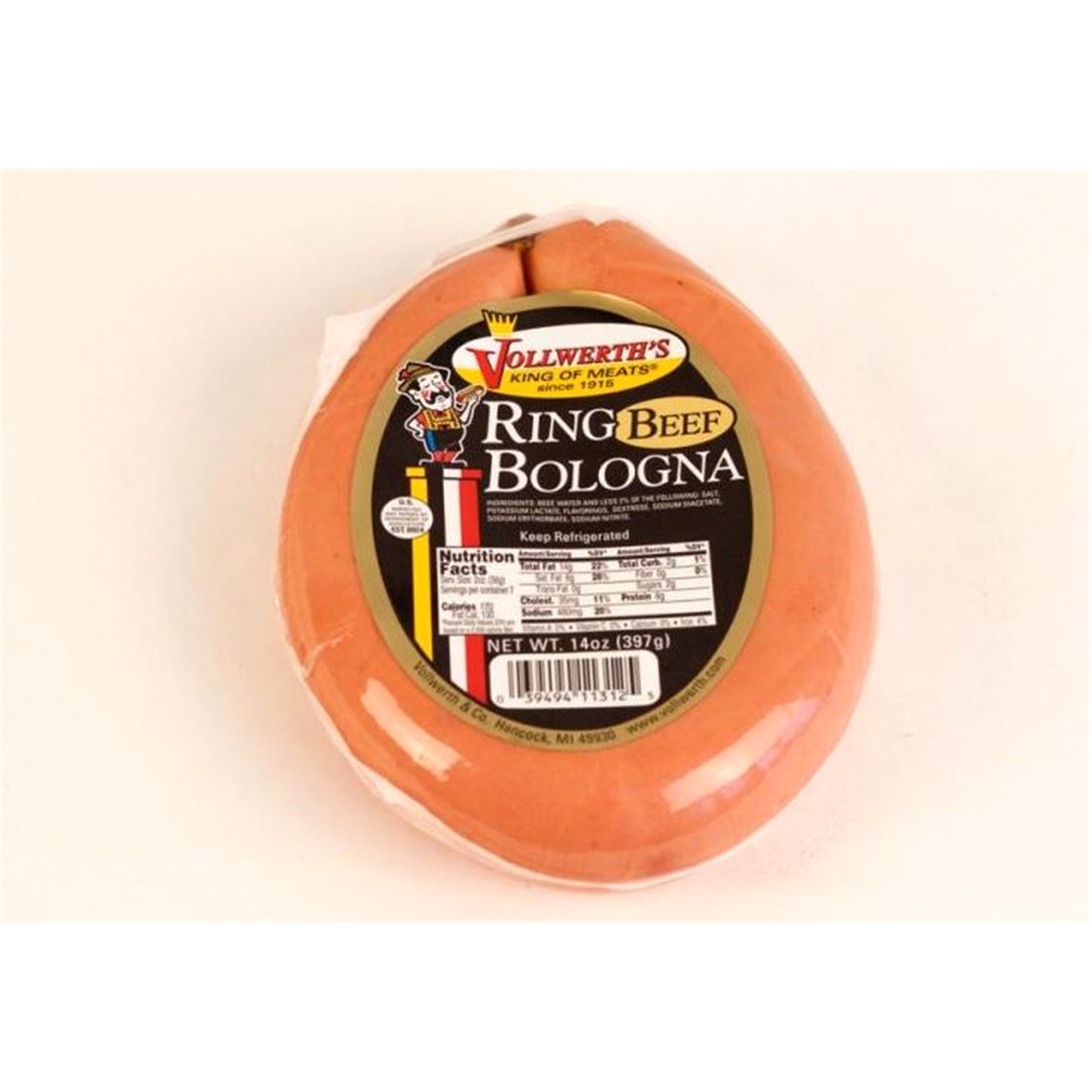 slide 1 of 1, Vollwerth's Ring Beef  Bologna, 14 oz, 14 oz