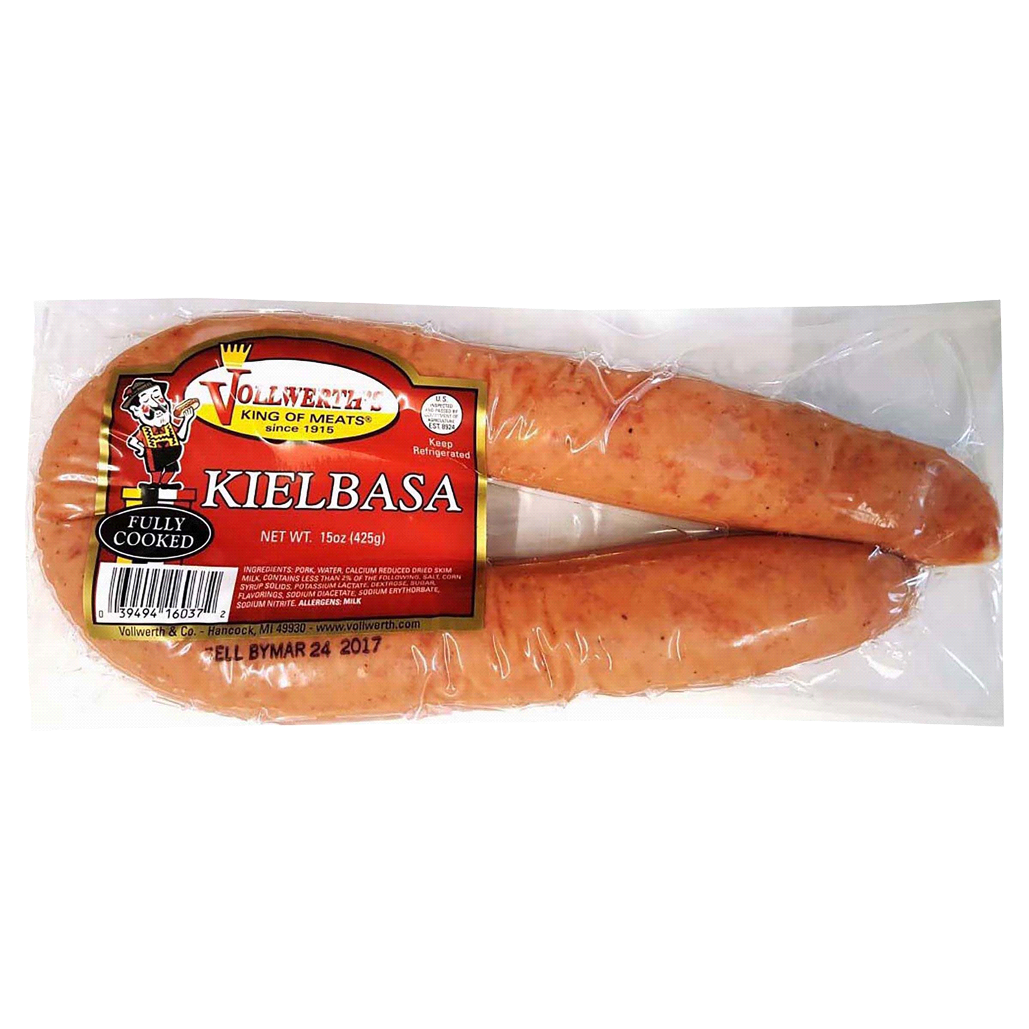 slide 1 of 1, Vollwerth Kielbasa, 15 oz