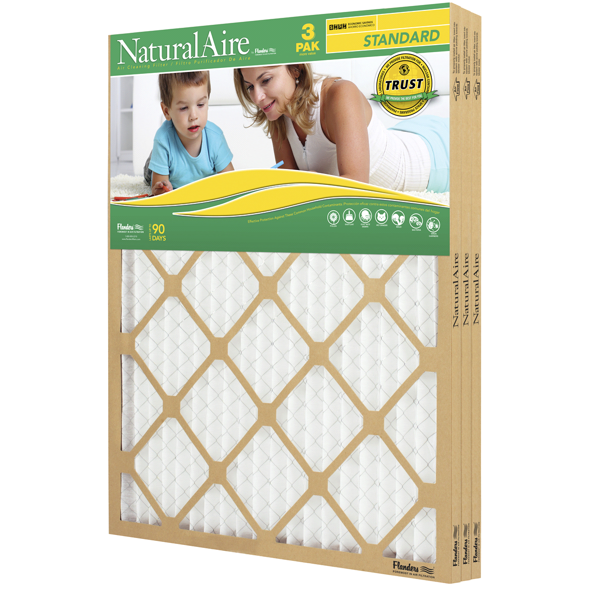slide 2 of 2, NaturalAire Standard Pleated Furnace Filter, 20 in x 25 in x 1 in