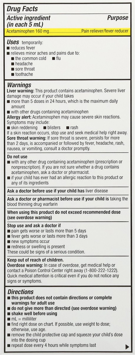 slide 7 of 14, TopCare Health Children's Oral Suspension Ages 2 to 11 Years Bubble Gum Flavor 160 mg per 5 mL Pain & Fever 8 fl oz, 8 fl oz