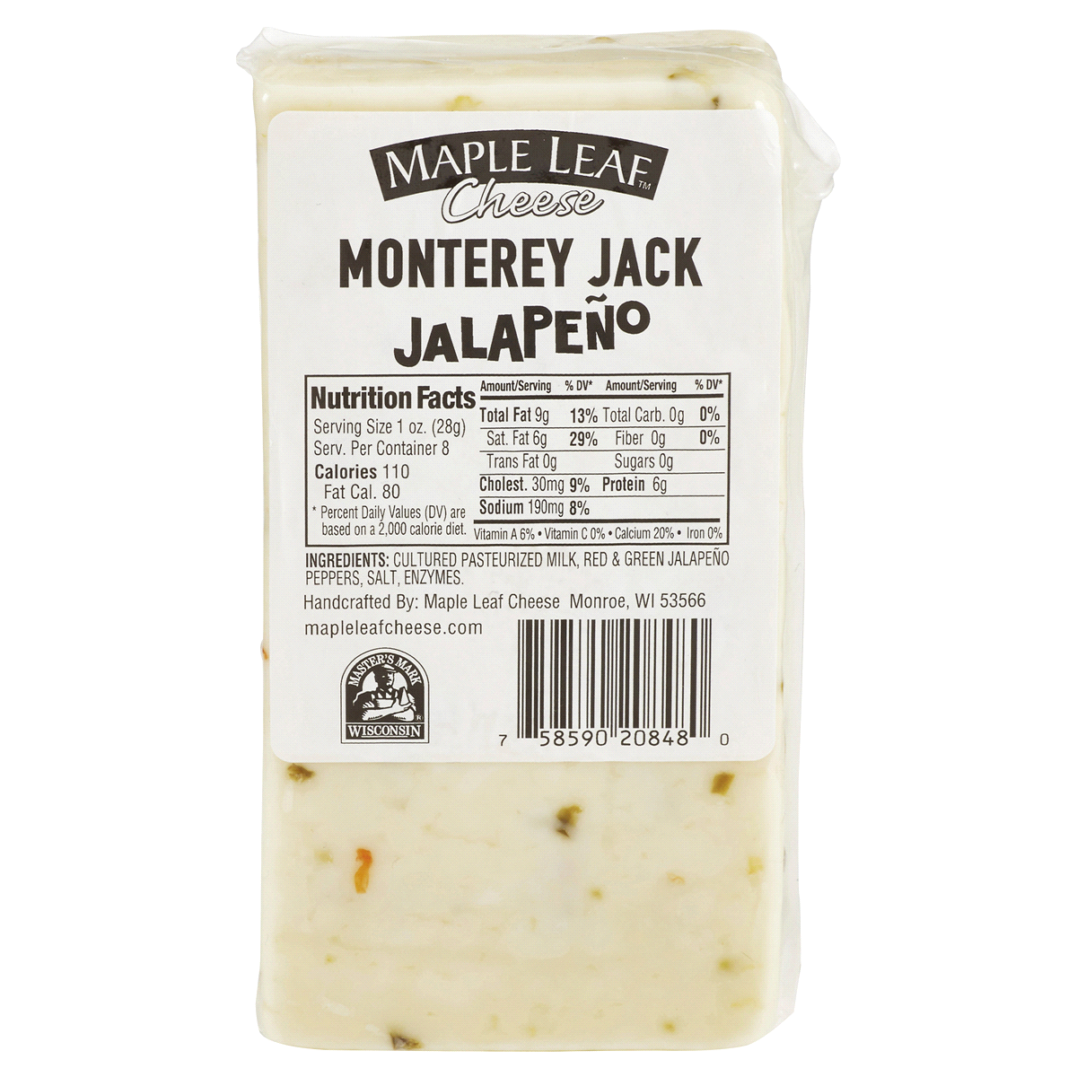 slide 2 of 2, Maple Leaf Monterey Jack Jalapeno Cheese, 8 oz