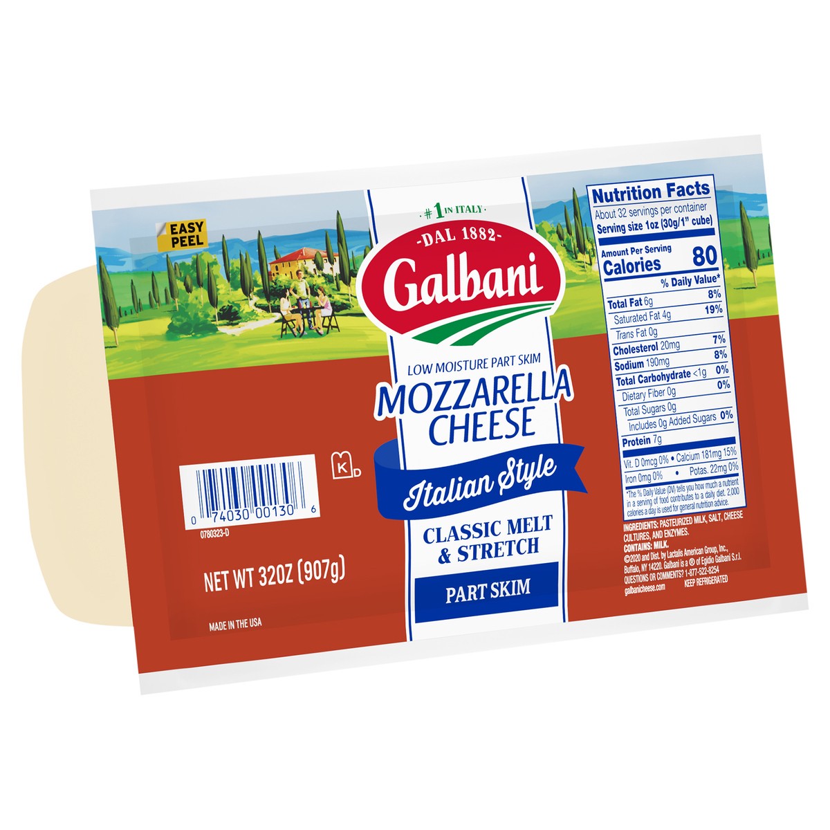 slide 2 of 11, Galbani Part Skim Mozzarella Cheese Chunk, 32 oz
