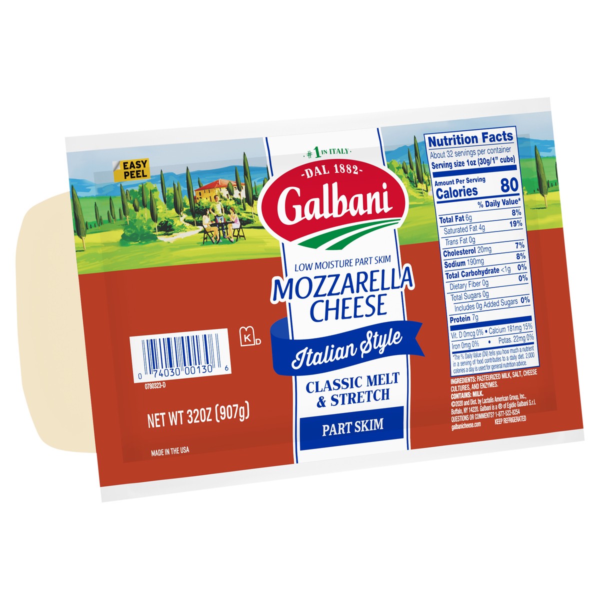 slide 3 of 11, Galbani Part Skim Mozzarella Cheese Chunk, 32 oz