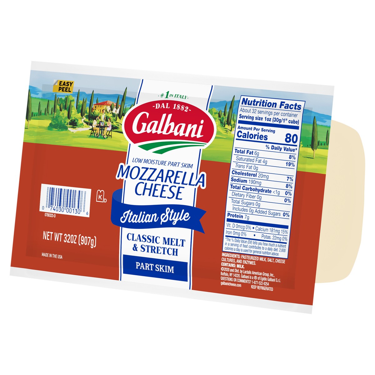 slide 3 of 11, Galbani Part Skim Mozzarella Cheese Chunk, 32 oz