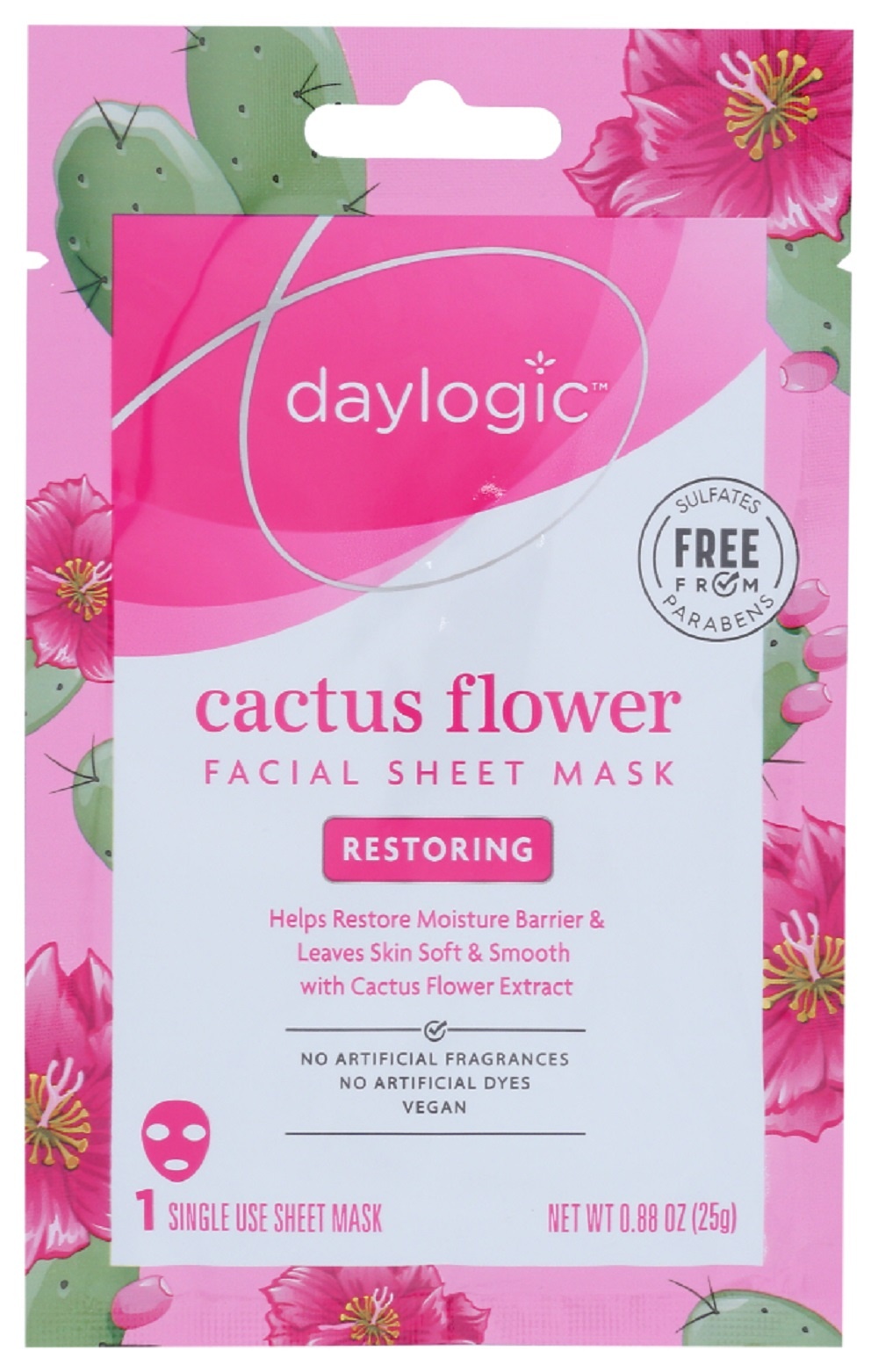 slide 1 of 1, Daylogic Cactus Flower Facial Sheet Mask, 1 ct