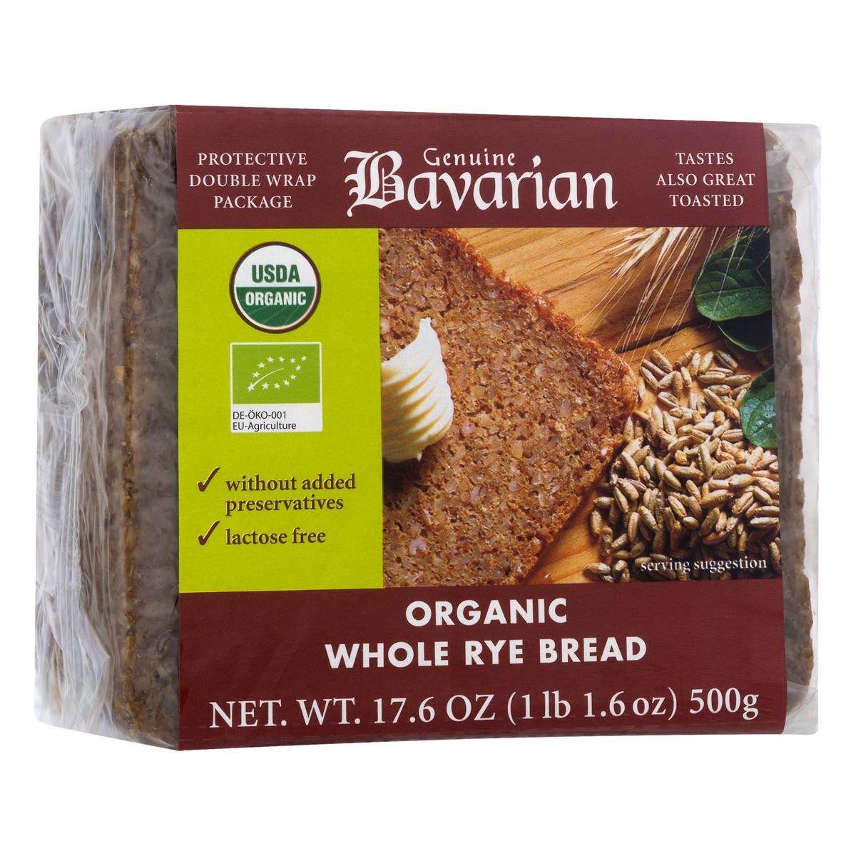 slide 10 of 12, Genuine Bavarian Organic Whole Grain Rye Bread 17.6 oz, 17.6 oz