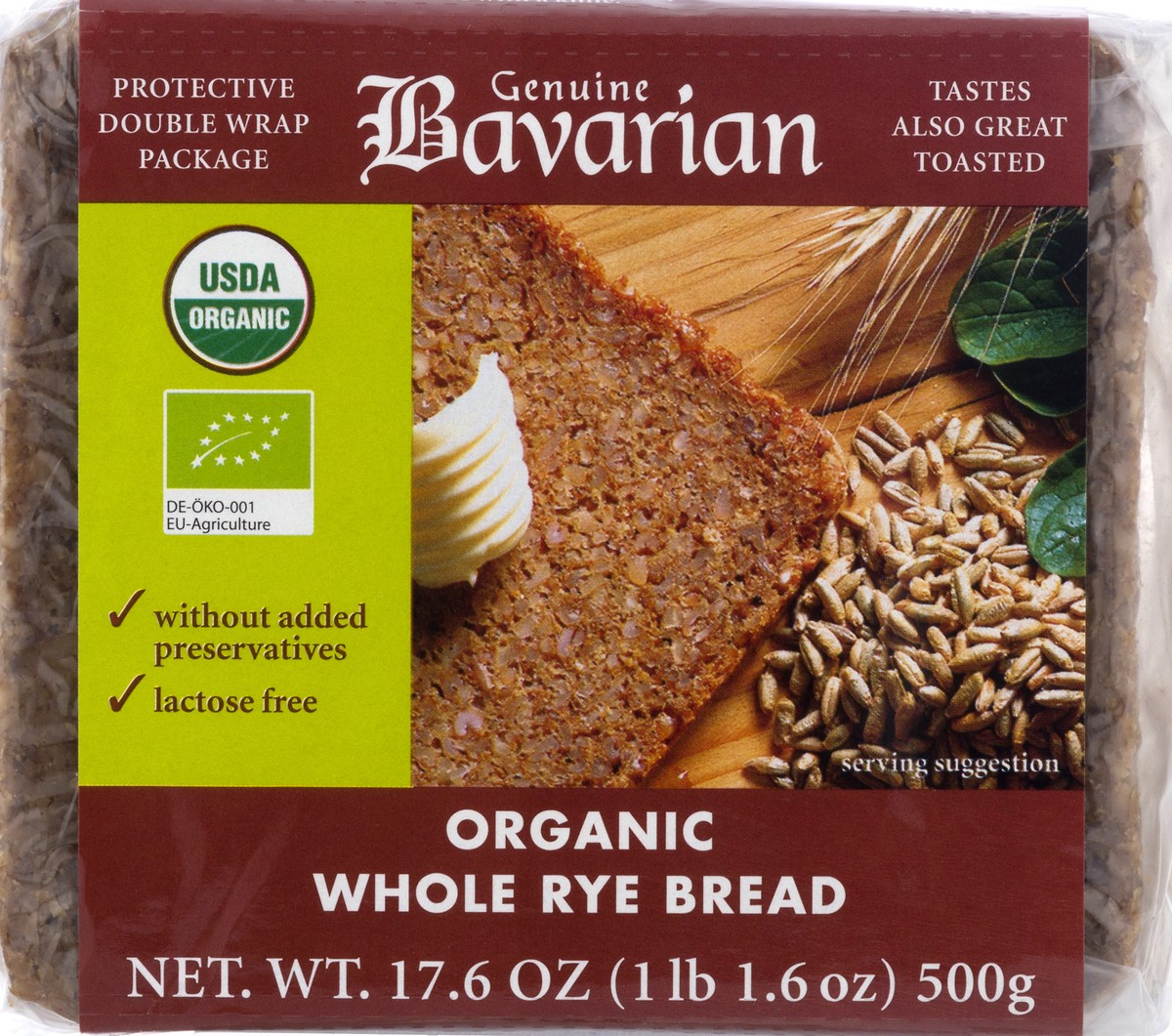 slide 11 of 12, Genuine Bavarian Organic Whole Grain Rye Bread 17.6 oz, 17.6 oz