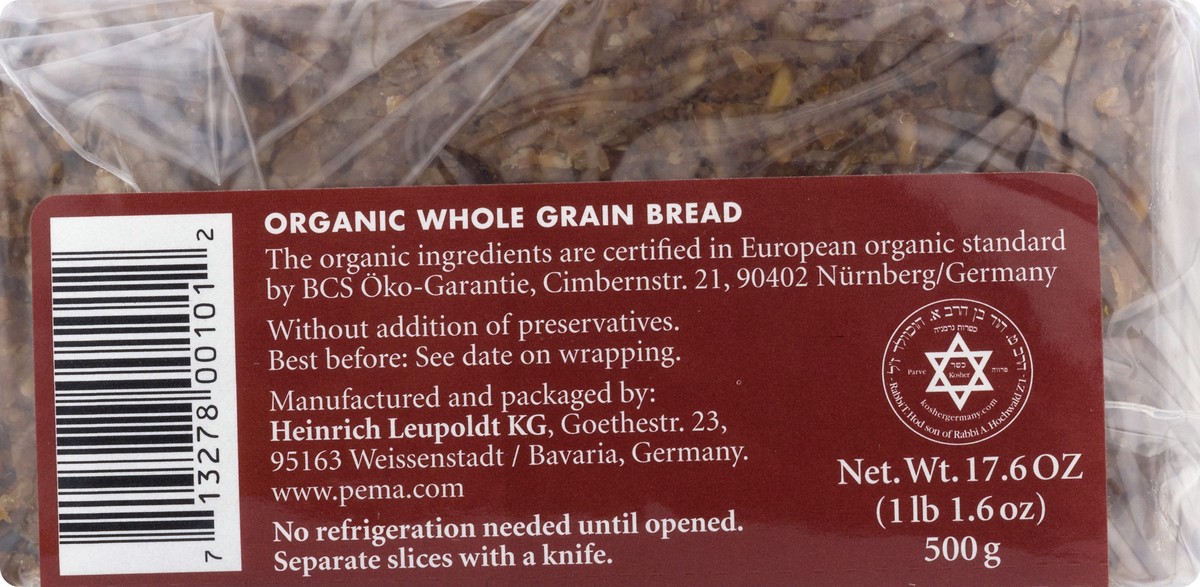 slide 6 of 12, Genuine Bavarian Organic Whole Grain Rye Bread 17.6 oz, 17.6 oz