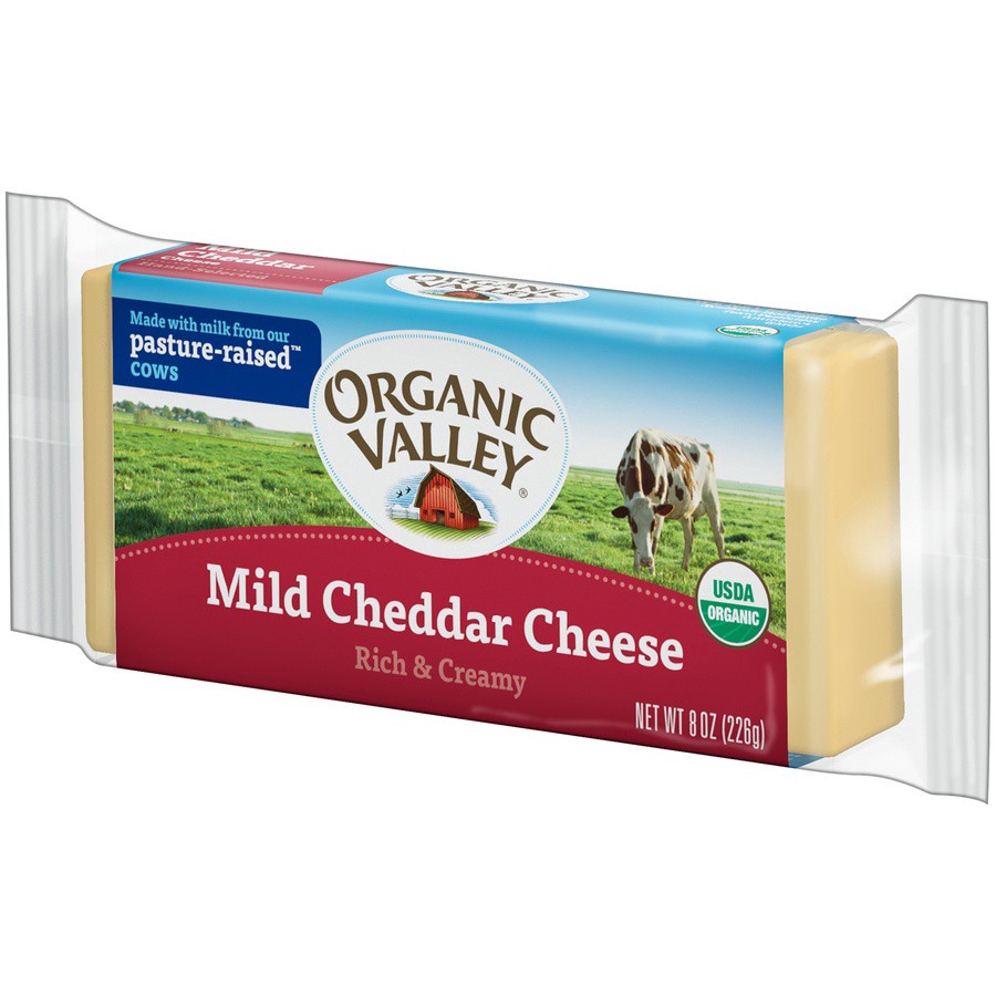 slide 3 of 3, Organic Valley Mild Cheddar Cheese Block, 8 oz