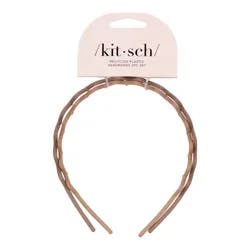 Kitsch Recycled Plastic Zigzag Neutral Headbands Set, 2 pc