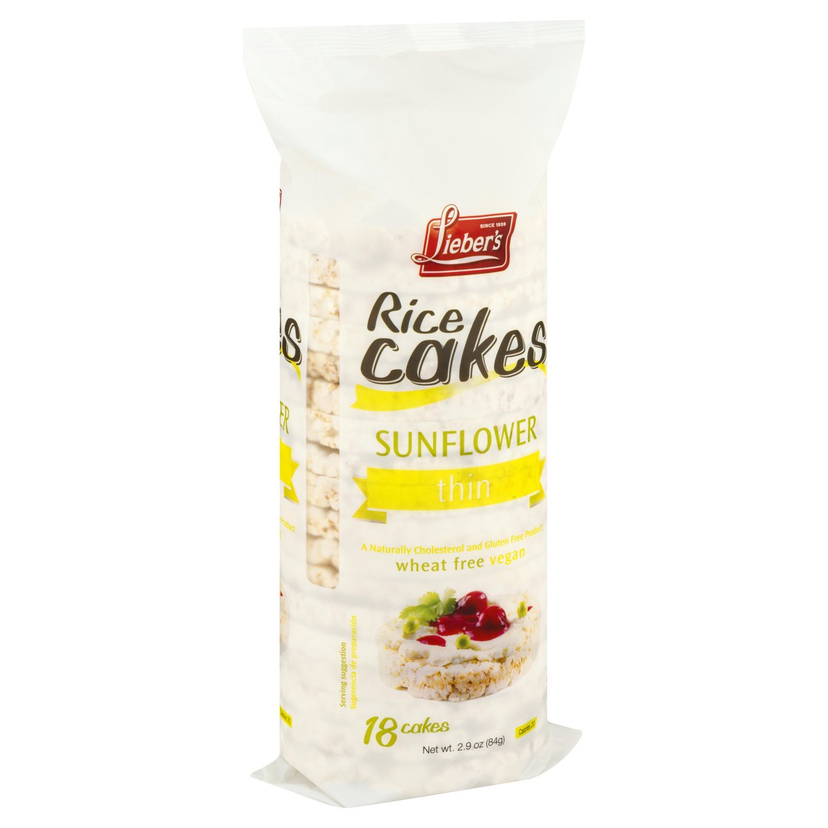 slide 2 of 9, Lieber's Thin Sunflower Rice Cakes 18 ea, 2.9 oz