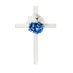 Wood Cross with Rose Bouquet 24"