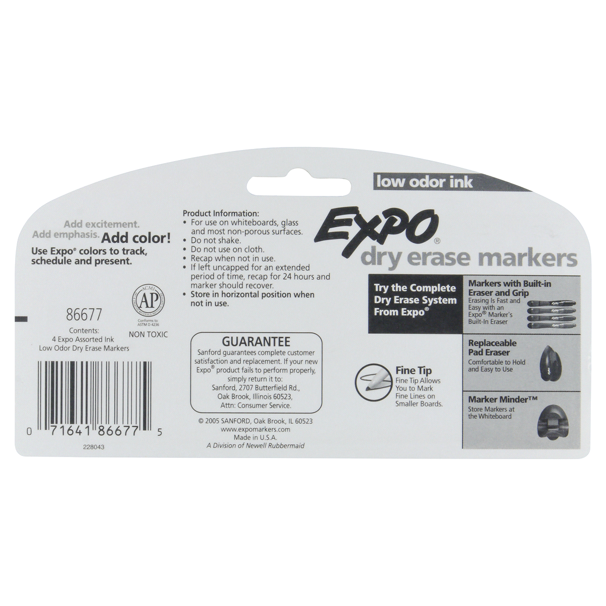 slide 2 of 2, Expo Low Odor Fine Tip Tropical Colored Dry Erase Markers(86677), 4 ct