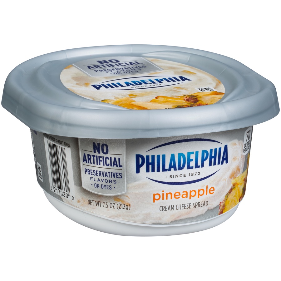 slide 3 of 8, Philadelphia Pineapple Cream Cheese Spread Tub, 7.5 oz