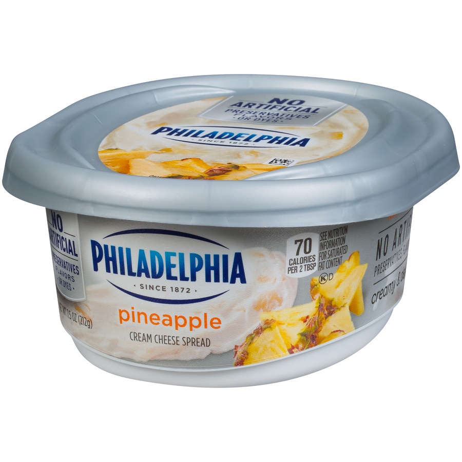 slide 4 of 8, Philadelphia Pineapple Cream Cheese Spread Tub, 7.5 oz