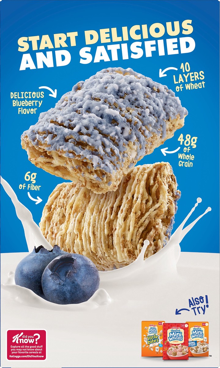 slide 10 of 11, Frosted Mini-Wheats Kellogg's Frosted Mini-Wheats Breakfast Cereal, Kids Cereal, Family Breakfast, Family Size, Blueberry Muffin, 22oz Box, 1 Box, 22 oz