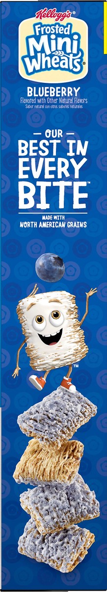 slide 7 of 11, Frosted Mini-Wheats Kellogg's Frosted Mini-Wheats Breakfast Cereal, Kids Cereal, Family Breakfast, Family Size, Blueberry Muffin, 22oz Box, 1 Box, 22 oz