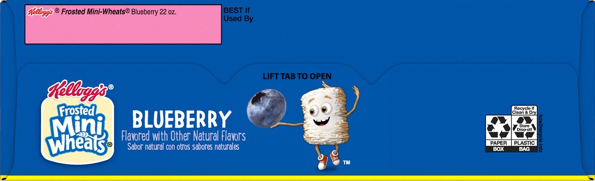 slide 11 of 11, Frosted Mini-Wheats Kellogg's Frosted Mini-Wheats Breakfast Cereal, Kids Cereal, Family Breakfast, Family Size, Blueberry Muffin, 22oz Box, 1 Box, 22 oz