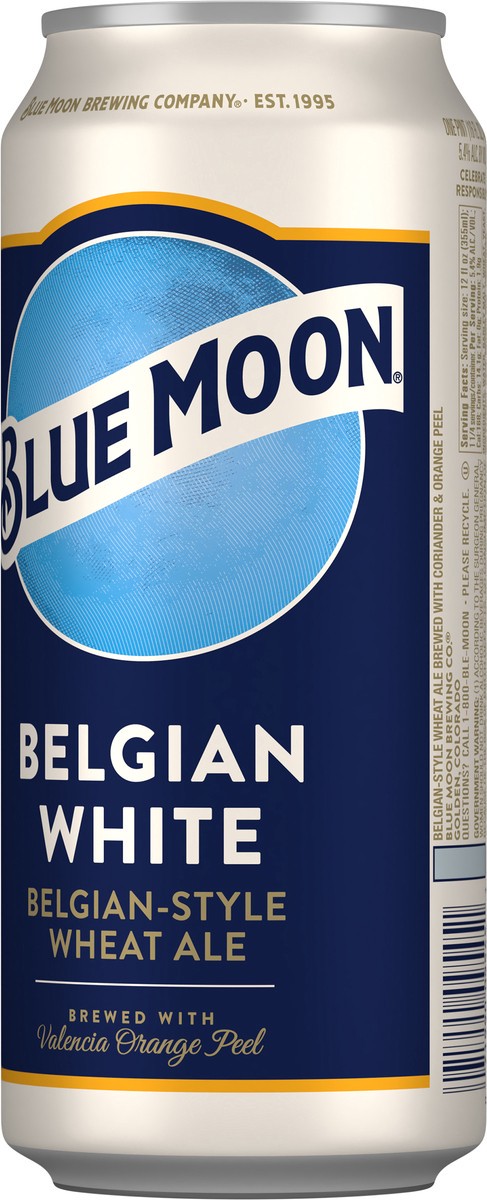 slide 3 of 7, Blue Moon Belgian-Style Wheat Ale Belgian White Beer 16 fl oz, 4 ct; 16 fl oz