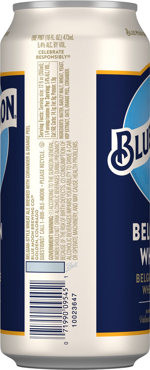 slide 2 of 7, Blue Moon Belgian-Style Wheat Ale Belgian White Beer 16 fl oz, 4 ct; 16 fl oz