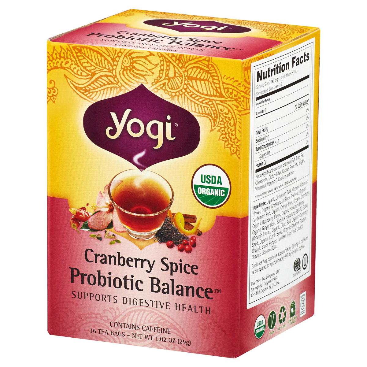 slide 2 of 8, Yogi Cinnamon Berry Probiotic Balance Tea, 16 ct