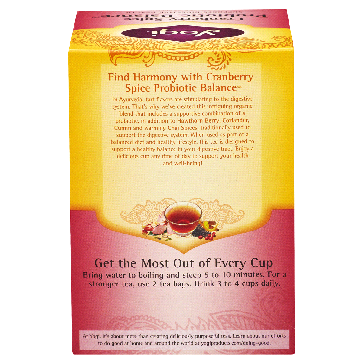 slide 7 of 8, Yogi Cinnamon Berry Probiotic Balance Tea, 16 ct