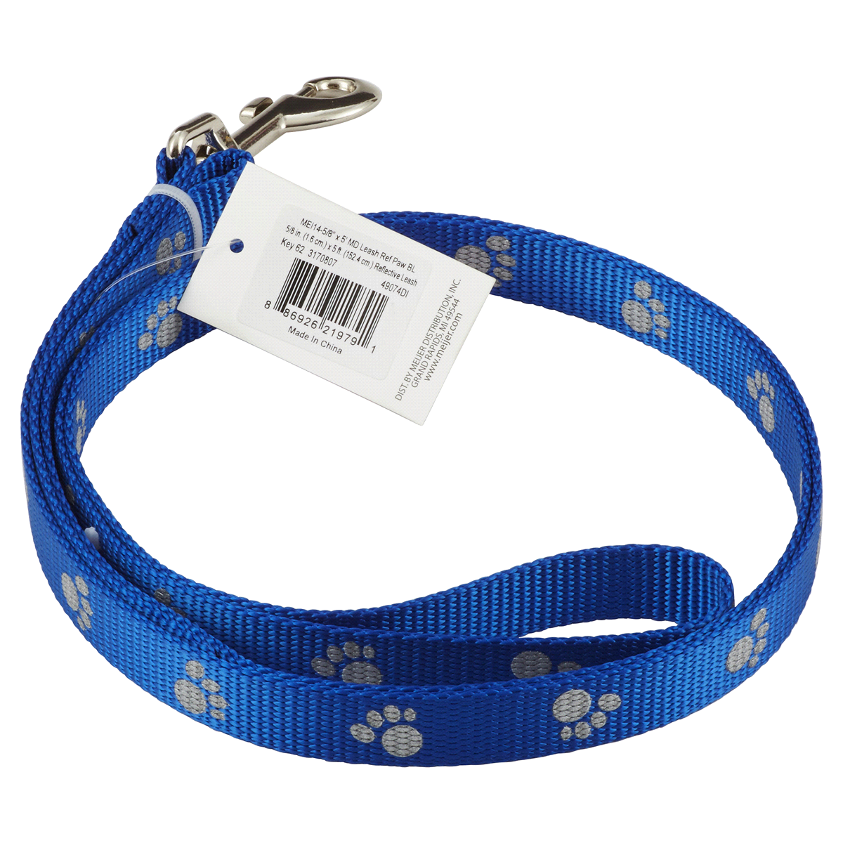 slide 2 of 2, Meijer Dog Leash, Reflective, Blue, Medium, MED