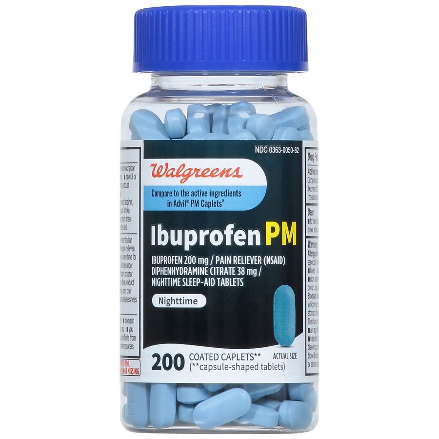 slide 4 of 4, Walgreens Ibuprofen PM Caplets, 200 ct
