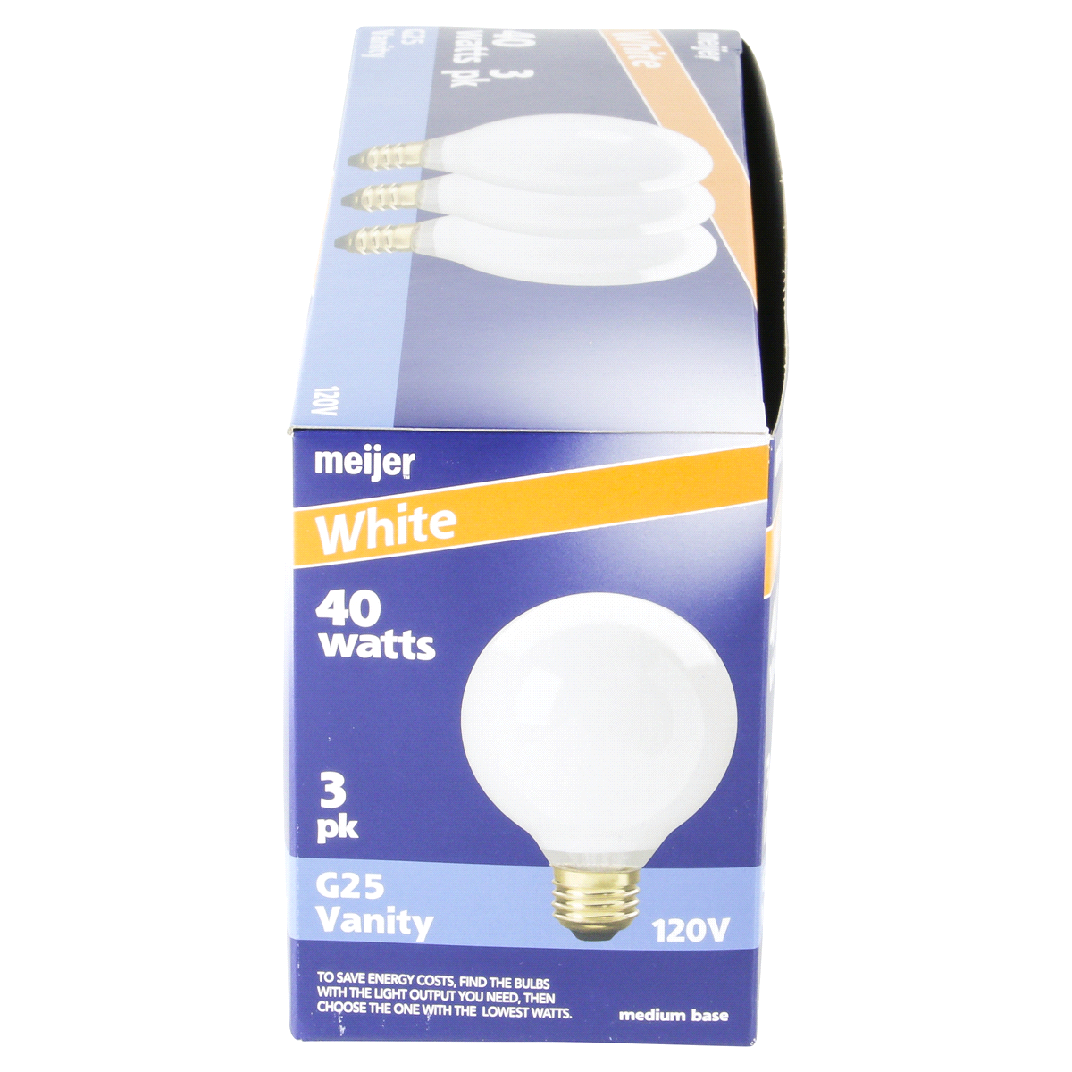 slide 3 of 6, Meijer G25 Vanity Bulb 40 Watts, 3 ct