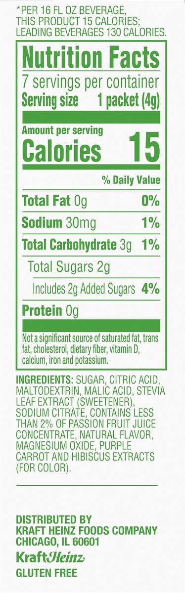 slide 2 of 9, Crystal Light Pure Tropical Blend Naturally Flavored Powdered Drink Mix with No Artificial Sweeteners, 7 ct On-the-Go Packets, 7 PK