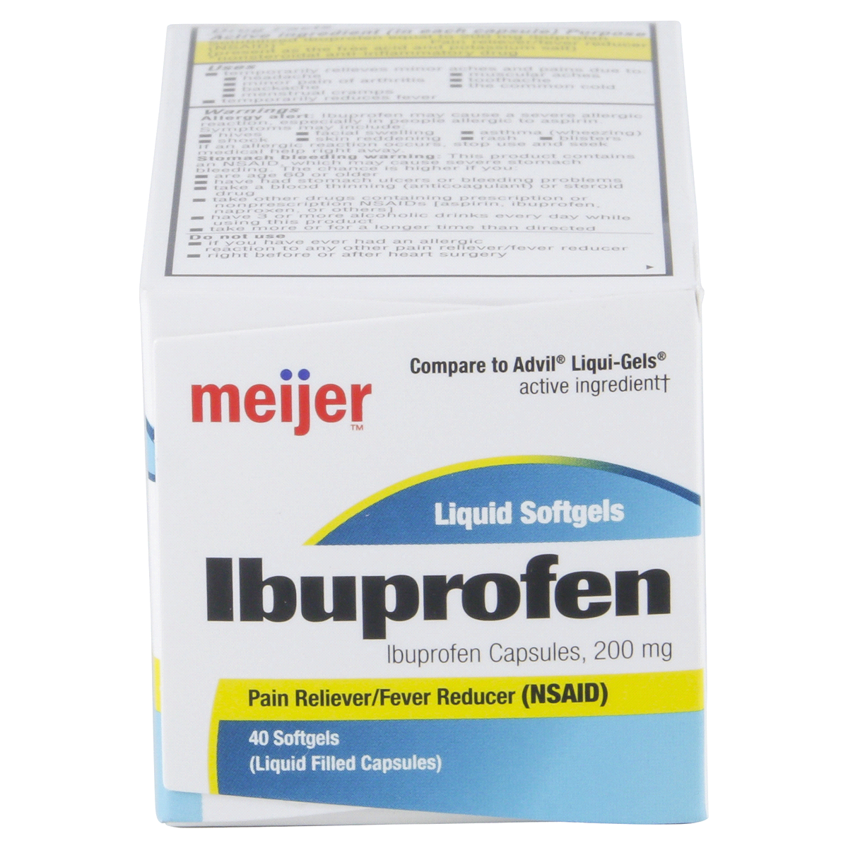 slide 4 of 6, Meijer Ibuprofen 200MG Softgel, 40 ct