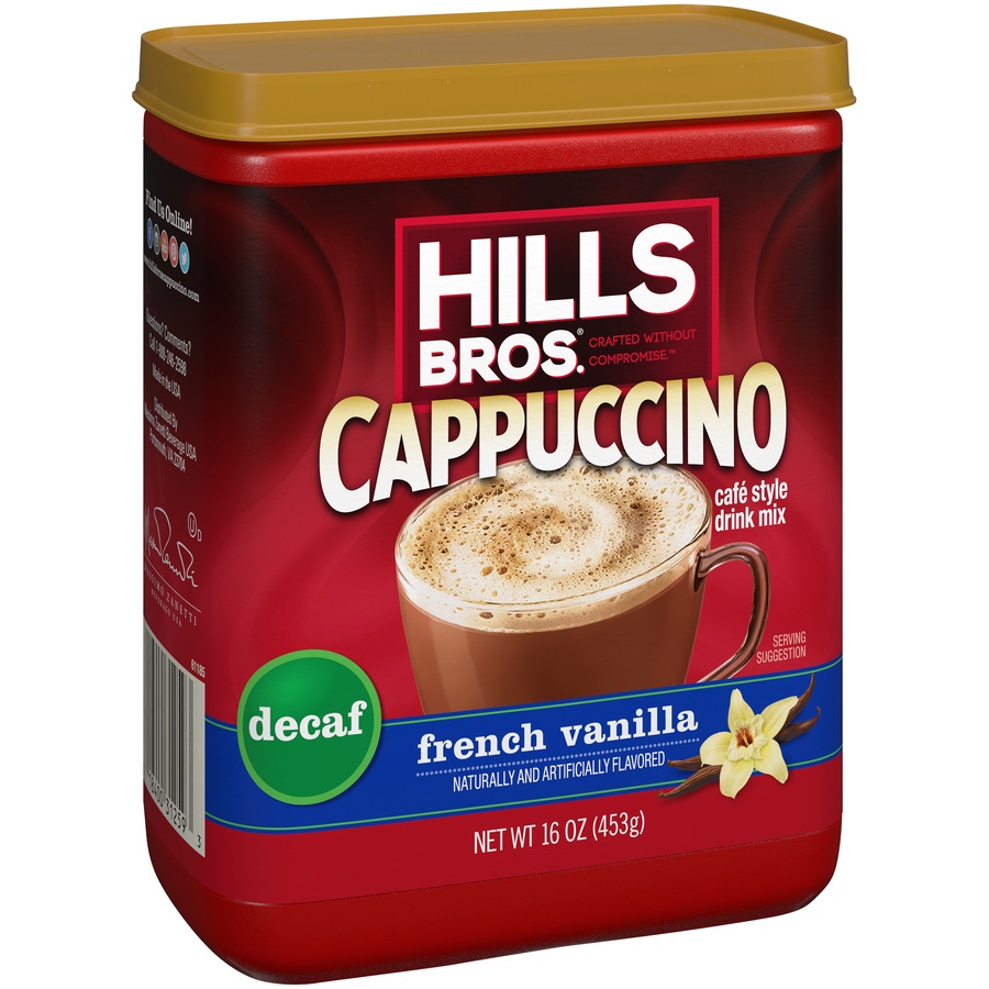 slide 2 of 8, Hills Bros. Decaffeinated French Vanilla Cappuccino, 16 oz