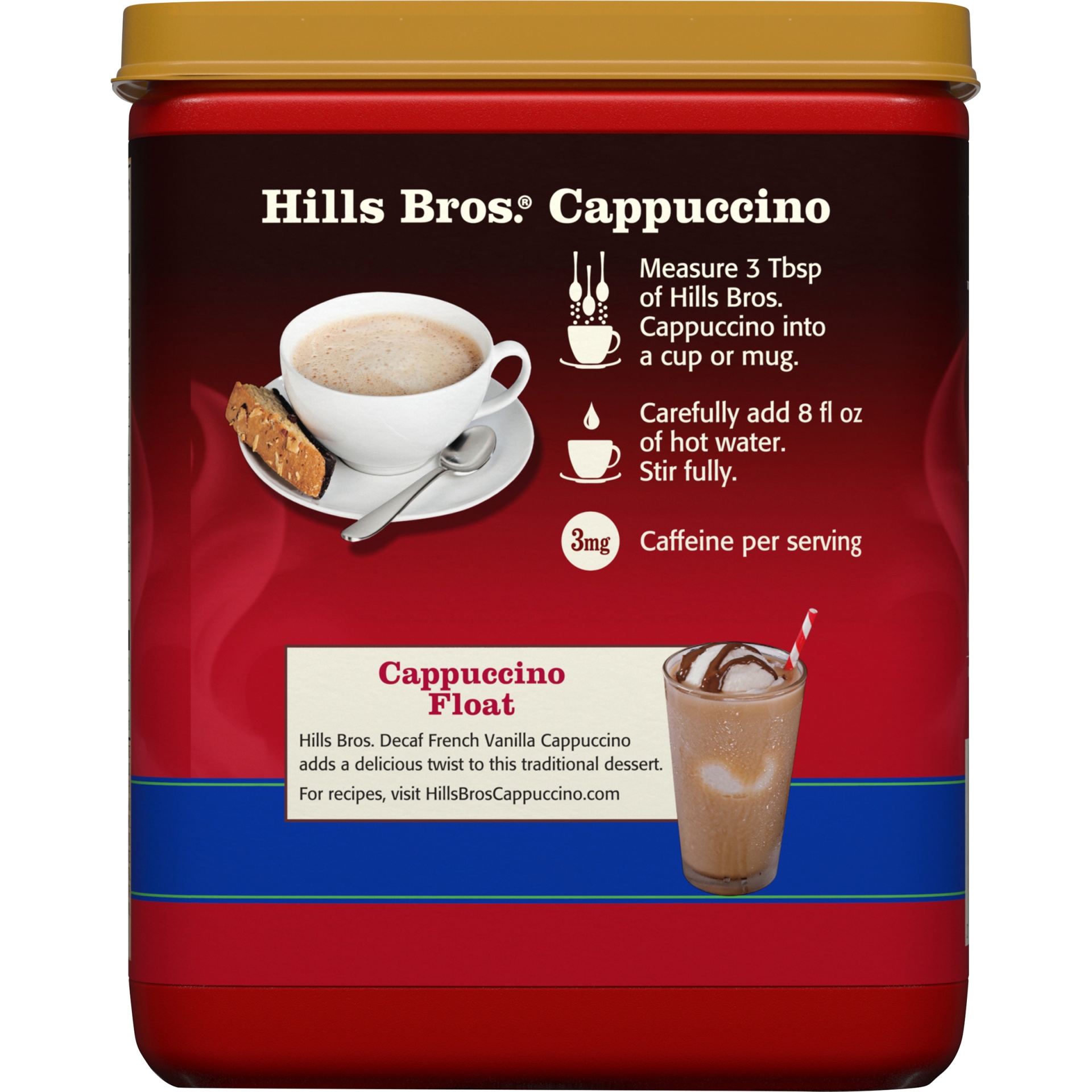 slide 6 of 8, Hills Bros. Decaffeinated French Vanilla Cappuccino, 16 oz