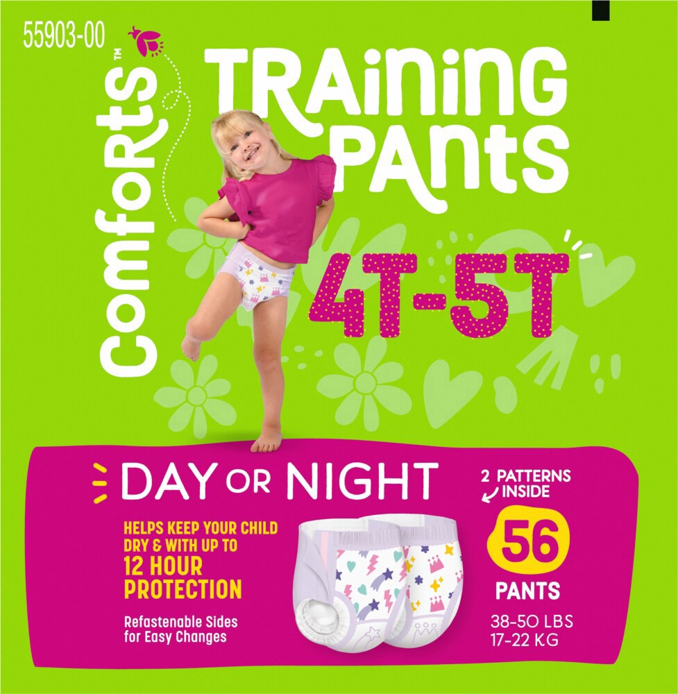 slide 2 of 4, Comforts Girl Training Pants 4T-5T, 66 ct