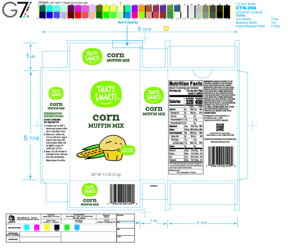 slide 5 of 16, That's Smart! Corn Muffin Mix 7.5 oz, 7.5 oz