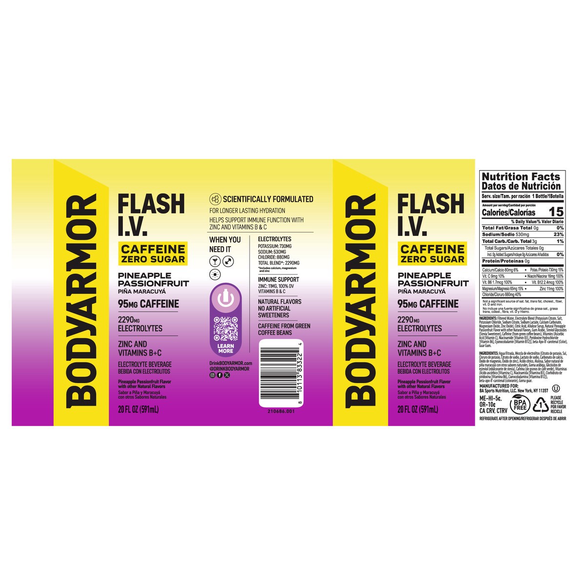 slide 2 of 13, "bdyarmor F Iv Zs Caf Pnapl Pssnfrt", 20 inoz in