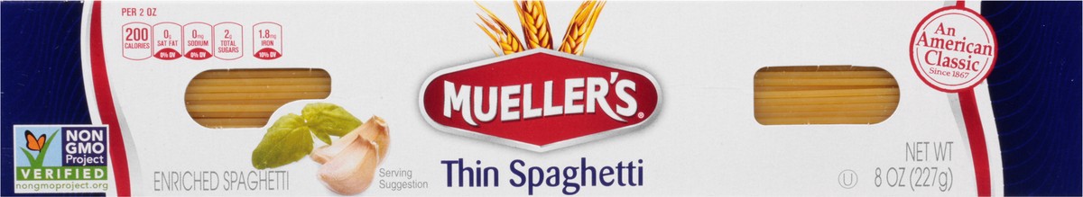 slide 1 of 13, Mueller's Thin Spaghetti 8 oz, 8 oz