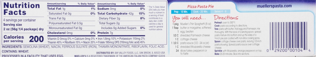 slide 4 of 13, Mueller's Thin Spaghetti 8 oz, 8 oz