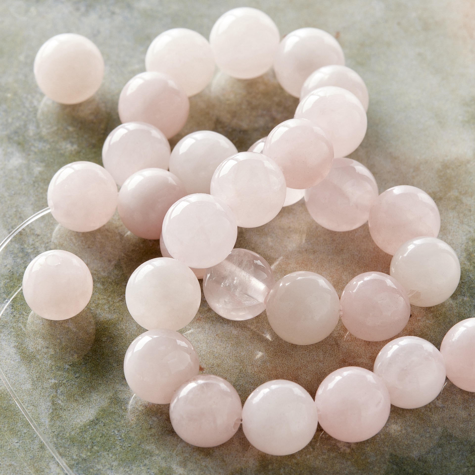 slide 3 of 3, Rose Quartz Round Beads By Bead Landing, 8mm, 8mm
