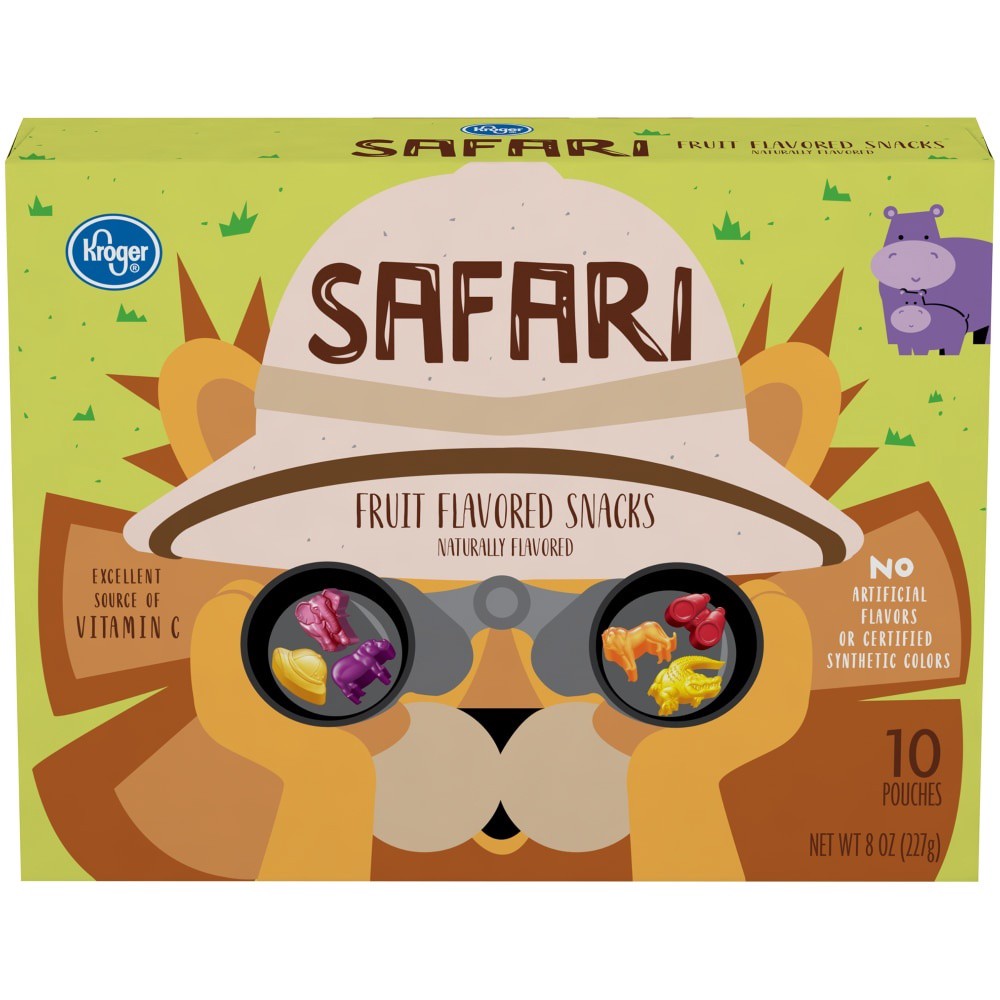 slide 1 of 1, Kroger Safari Fruit Flavored Snacks, 10 ct; 0.8 oz