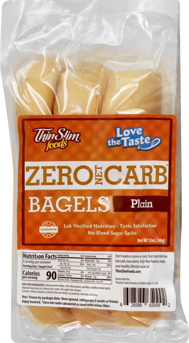 slide 8 of 13, ThinSlim Foods Plain Bagels 12 oz, 12 oz