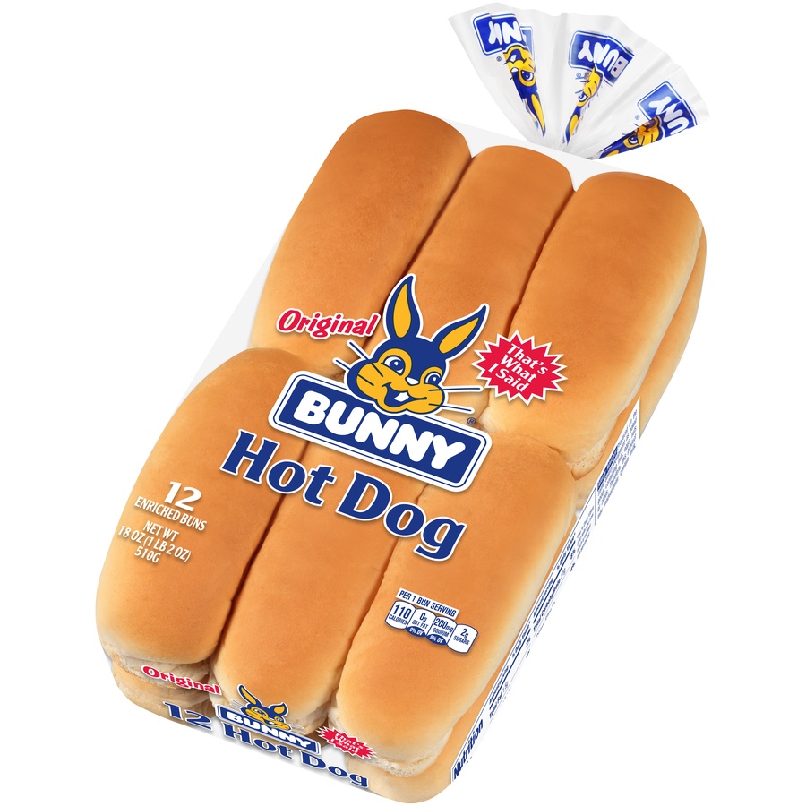 slide 5 of 8, Bunny Hot Dog Buns, 18 oz