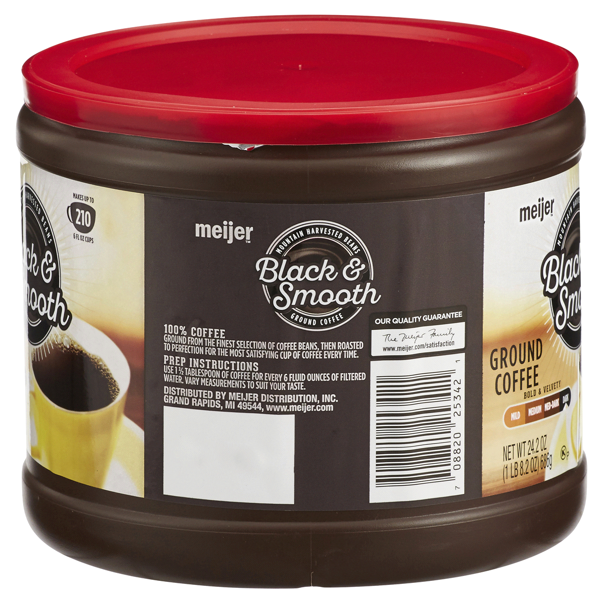 slide 2 of 2, Meijer Black and Smooth Ground Coffee, 24.2 oz