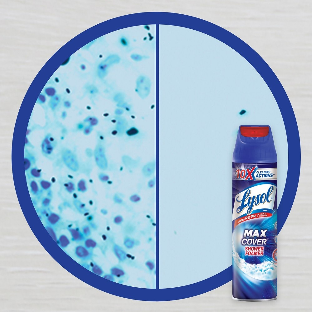 slide 3 of 6, Lysol Max Foamer Bathroom Cleaner, 19 oz