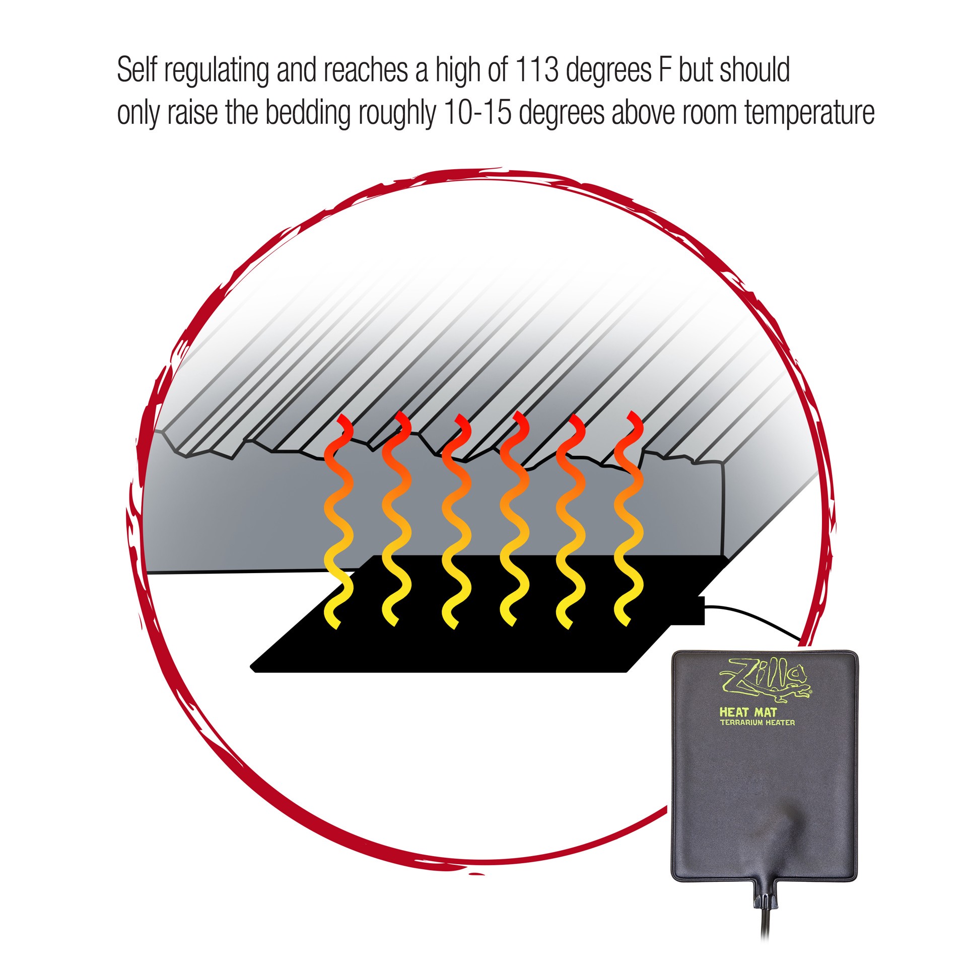 slide 7 of 10, Zilla Terrarium Heat Mats Black Medium, 30-40 Gallon, 16 Watt, 1 ct