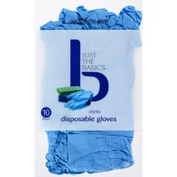 Total Home Disposable Nitrile Gloves, Osfm, 10 Ct