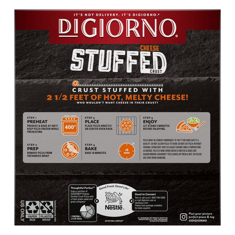 slide 2 of 6, DiGiorno Five Cheese Frozen Pizza with Cheese Stuffed Crust - 22.2oz, 22.2 oz