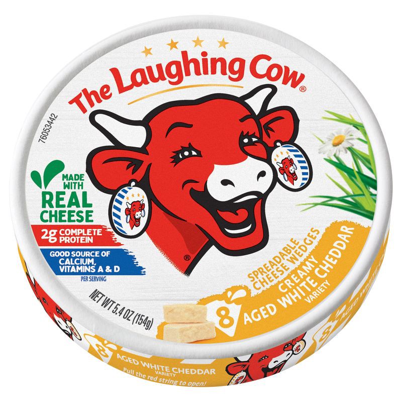 slide 1 of 6, The Laughing Cow White Cheddar Cheese - 5.4oz/8ct, 5.4 oz, 8 ct