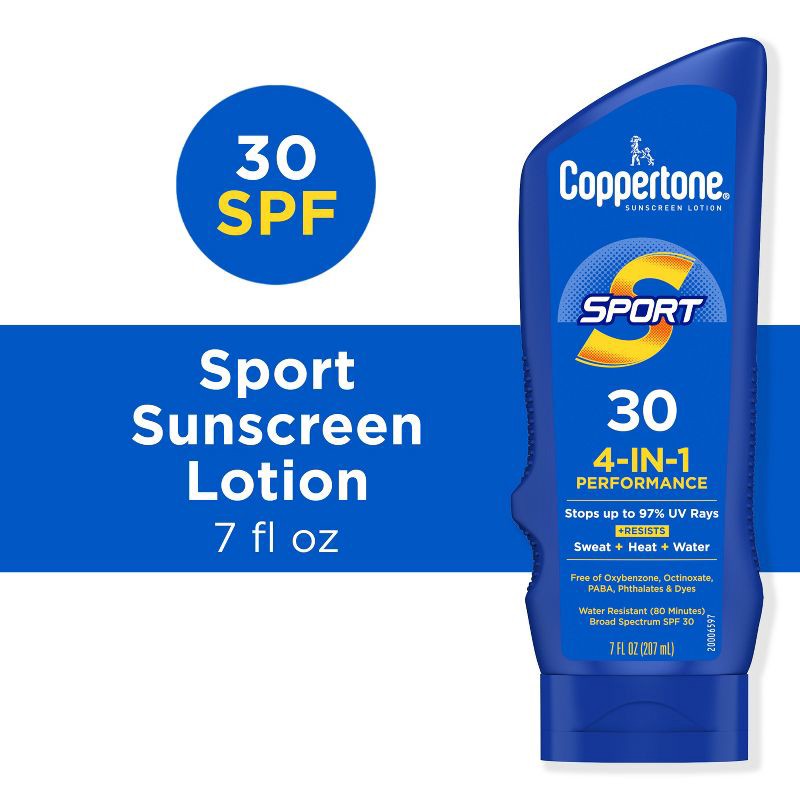 slide 3 of 12, Coppertone Sport Sunscreen Lotion - SPF 30 - 7 fl oz, 30 x 7 fl oz