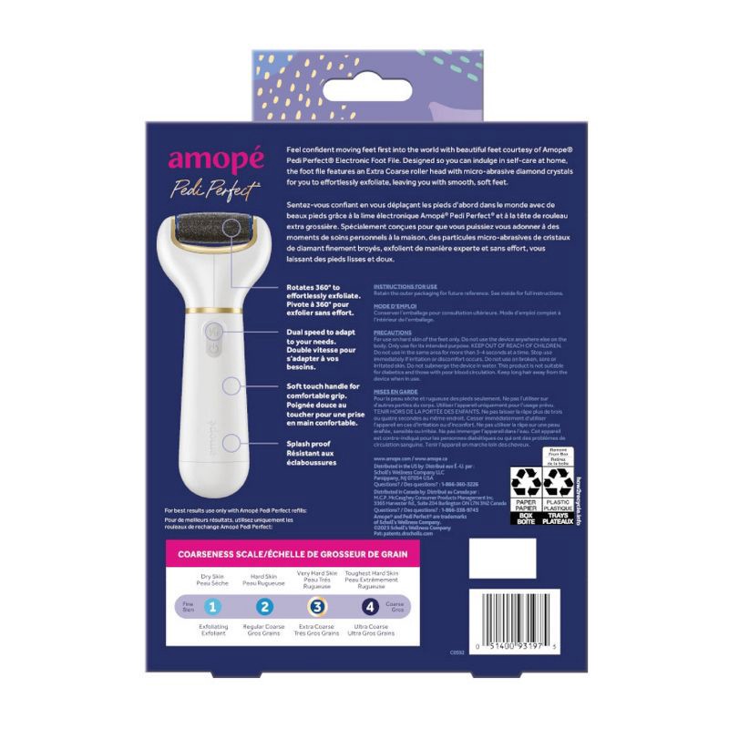slide 3 of 12, Amope Amopé Pedi Perfect Foot File with Diamond Crystals for Feet, Removes Hard and Dead Skin - 1ct, 1 ct